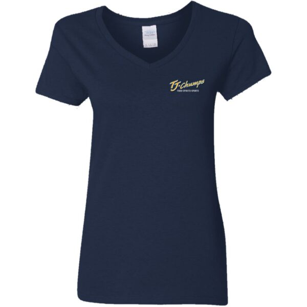 Vacation From Indoor Dining - G500VL Ladies' 5.3 oz. V-Neck T-Shirt - Image 3