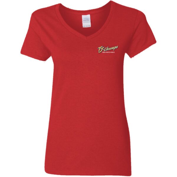 Vacation From Indoor Dining - G500VL Ladies' 5.3 oz. V-Neck T-Shirt - Image 7