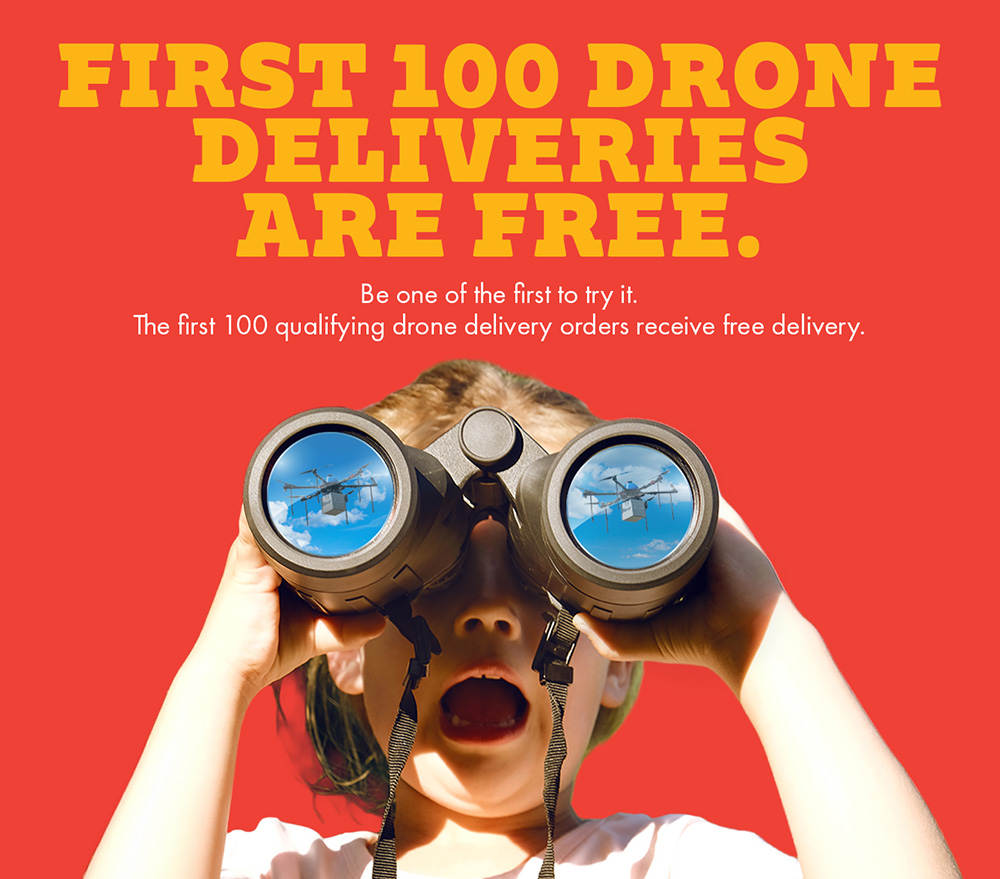 First 100 drone deliveries are froo.